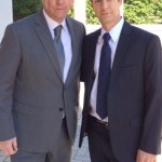 Christopher Rob Bowen and D.B. Sweeney on set of Extraction starring Bruce Willis.